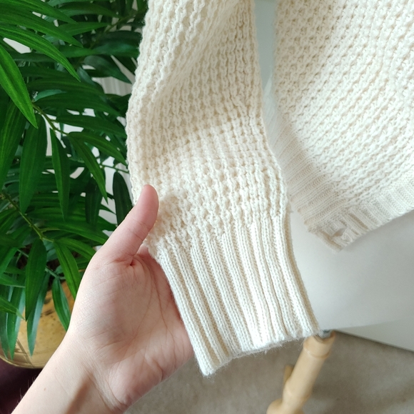 Wet Seal Sweater Cardigan Button Up Cream Large - Picture 4 of 8